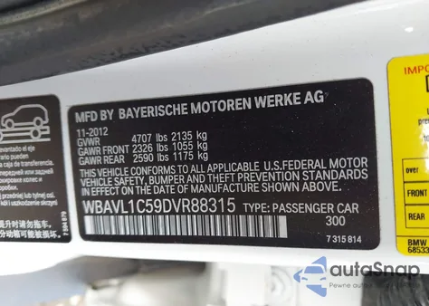 2013 BMW X1 xDrive28I из США, поврежденный, VIN WBAVL1C59DVR88315